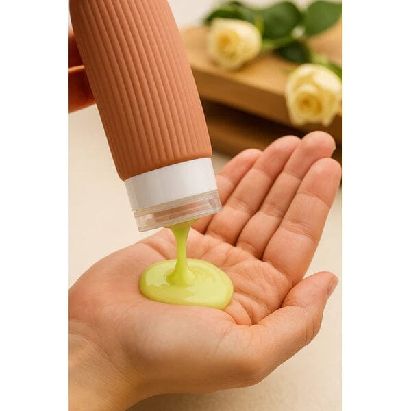 Kit 4 Frascos de Silicone Para Viagem | Anti-Vazamento